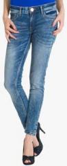 Tokyo Talkies Blue Mid Rise Washed Jeans women