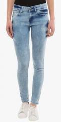 Tokyo Talkies Blue Washed Slim Fit Mid Rise Jeans women