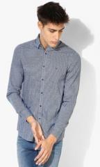 Tommy Hilfiger Blue Printed Slim Fit Casual Shirt men