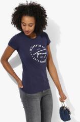 Tommy Hilfiger Blue Printed T Shirt women