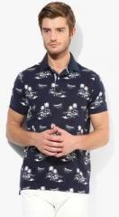 Tommy Hilfiger Navy Blue Printed Polo T Shirt men