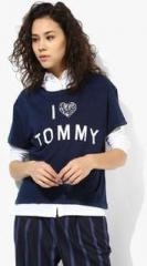 Tommy Hilfiger Navy Blue Printed T Shirt women