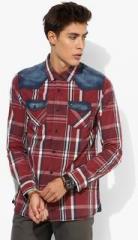 Tommy Hilfiger Red Checked Regular Fit Casual Shirt men