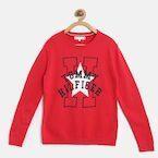 Tommy Hilfiger Red Printed Pullover girls