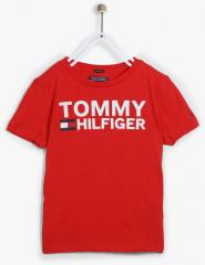 Tommy Hilfiger Red Printed T shirt boys