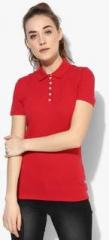 Tommy Hilfiger Red Solid T Shirt women