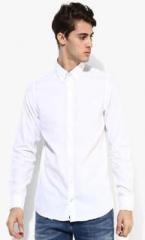 Tommy Hilfiger White Solid Slim Fit Casual Shirt men
