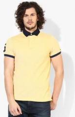 Tommy Hilfiger Yellow Solid Polo T Shirt men