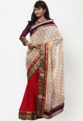 Touch Trends Embellished Off White Saree women
