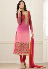 Touch Trends Pink Embellished Dress Material women