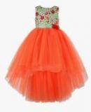 Toy Balloon Kids Orange Solid Fit and Flare Dress women