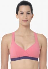 Triumph Pink Solid Non Wired Non Padded Sports Bra women