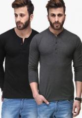 Tsx Multicoloured Solid Henley T Shirts men