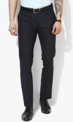 U S Polo Assn Black Slim Fit Checked Formal Trousers men