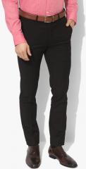 U S Polo Assn Black Slim Fit Solid Formal Trousers men