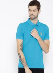 U S Polo Assn Blue Solid Polo Collar T Shirt men