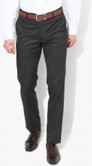U S Polo Assn Charcoal Grey Slim Fit Solid Formal Trousers men