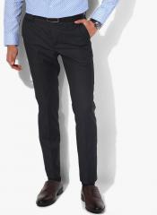 U S Polo Assn Dark Grey Solid Slim Fit Formal Trouser men