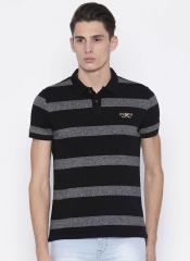 U S Polo Assn Denim Co Black Striped Regular Fit Polo T shirt men