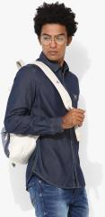 U S Polo Assn Denim Co Blue Solid Slim Fit Casual Shirt men