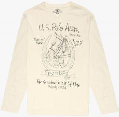 U S Polo Assn Denim Co Cream Printed T shirt men