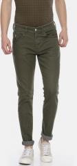 U S Polo Assn Denim Co Olive Green Slim Tapered Mid Rise Clean Look Stretchable Jeans men
