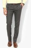 U S Polo Assn Grey Solid Slim Fit Formal Trousers men