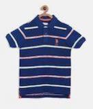 U S Polo Assn Kids Blue Solid Polo Collar T Shirt boys