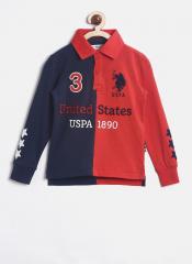 U S Polo Assn Kids Navy & Red T Shirt boys