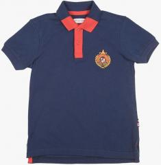 U S Polo Assn Kids Navy Blue Solid Polo Collar T Shirt boys