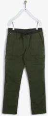 U S Polo Assn Kids Olive Solid Slim Fit Cargo boys