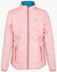 U S Polo Assn Kids Pink Printed Winter Jacket girls