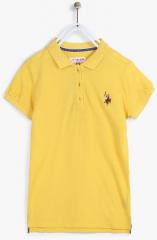 U S Polo Assn Kids Yellow Polo T Shirt girls