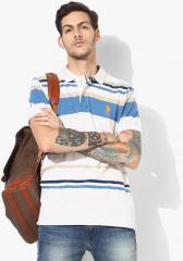 U S Polo Assn Multicoloured Striped Regular Fit Polo T Shirt men