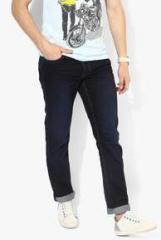 U S Polo Assn Navy Blue Washed Low Rise Slim Fit Jeans men
