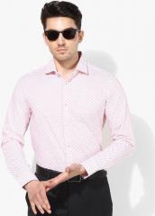 U S Polo Assn Pink Printed Regular Fit Formal Shirt men