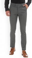 U S Polo Assn Tailored Grey Slim Fit Self Design Formal Trouser men