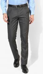 U S Polo Assn Tailored Grey Solid Slim Fit Formal Trouser men