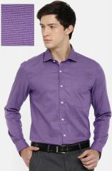 U S Polo Assn Tailored Purple Tailored Fit Self Design Formal Shirt men