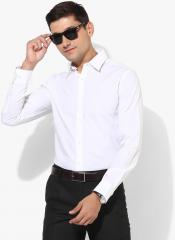 U S Polo Assn Tailored White Solid Slim Fit Formal Shirt men