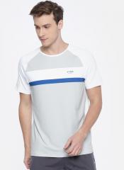 U S Polo Assn White Colourblocked Regular Fit Round Neck T Shirt men