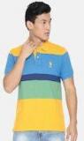 U S Polo Assn Yellow & Blue Colourblocked Polo Collar T Shirt men