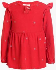 Ufo Red Embroidered Casual Top girls
