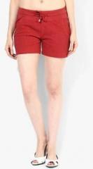 Uni Style Image Red Solid Shorts women
