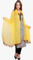 Uniscarf Yellow Solid Dupatta women