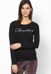 United Colors Of Benetton Black Full Sleeve T Shirt women
