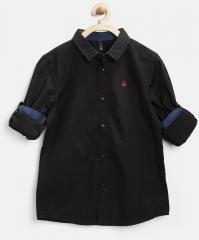 United Colors Of Benetton Black Slim Fit Casual Shirt boys