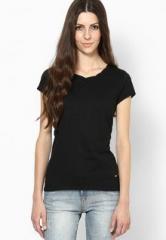 United Colors Of Benetton Black Solid Top women