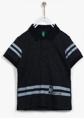 United Colors Of Benetton Black Striped Regular Fit Polo T Shirt boys
