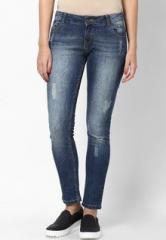 United Colors Of Benetton Blue Color Solid Jeans women